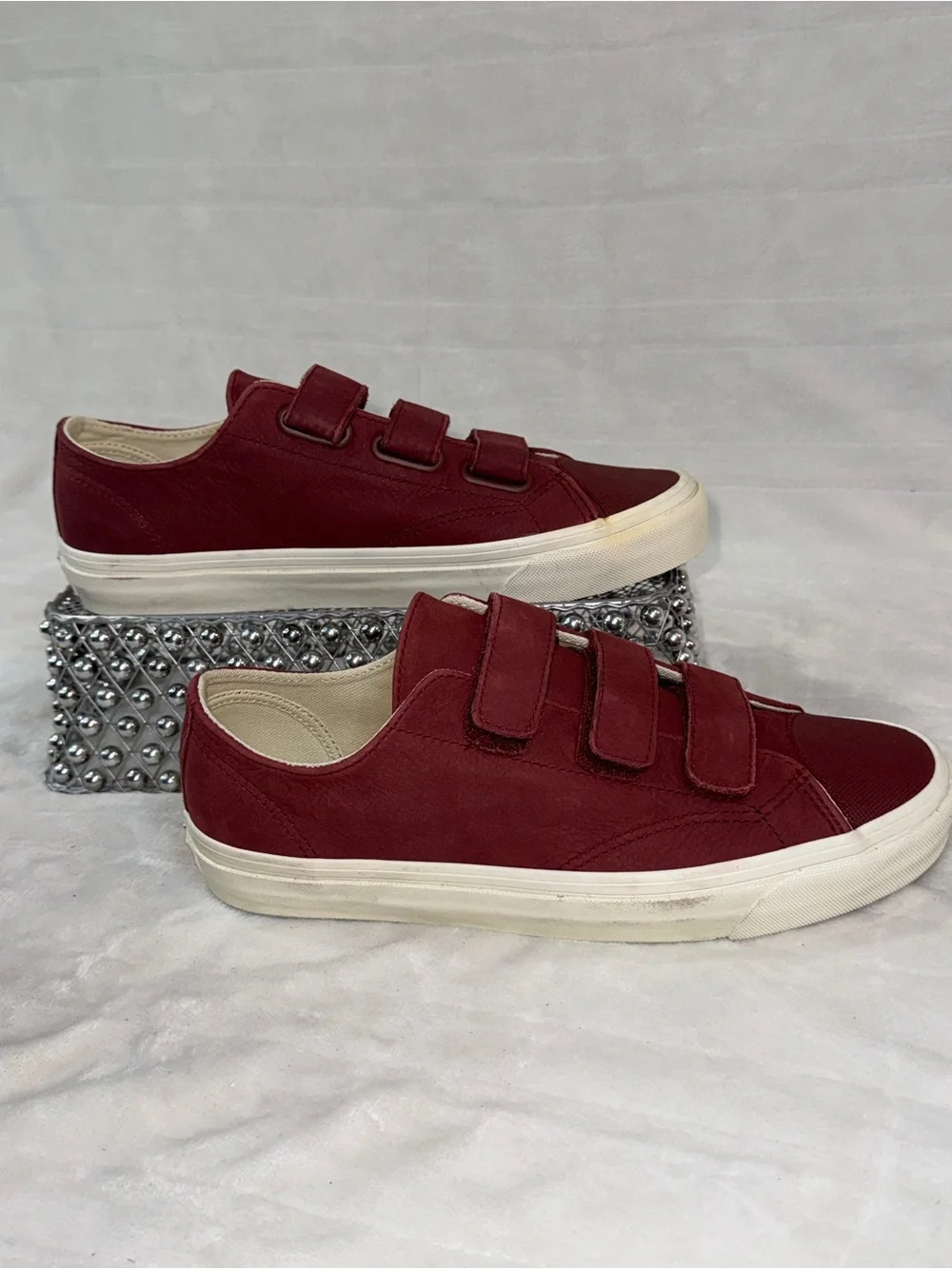 Vans  Maroon Triple-Strap Canvas Sneakers size 8 men / 9.5 women